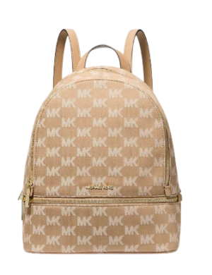 Michael Michael Kors Rhea Medium Logo Jacquard Denim Backpack