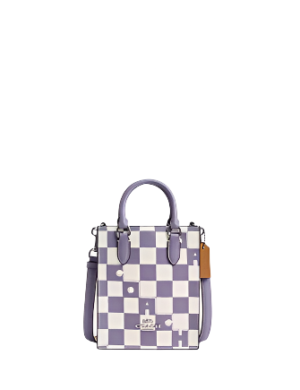 Coach North South Mini Tote With Checkerboard Print