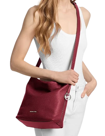 Michael Michael Kors Roey Medium Pebbled Leather Bucket Messenger Bag - Image 4