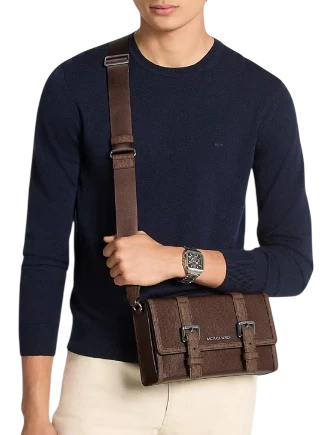 Michael Michael Kors Cooper Pebbled Leather and Signature Logo Trunk Crossbody Bag - Image 4