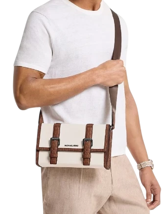 Michael Michael Kors Cooper Pebbled Leather and Signature Logo Trunk Crossbody Bag - Image 3