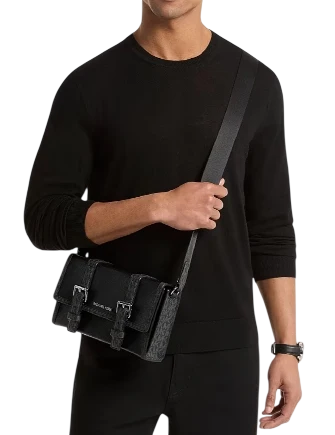 Michael Michael Kors Cooper Pebbled Leather and Signature Logo Trunk Crossbody Bag - Image 3