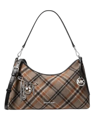 Michael Michael Kors Sammy Medium Plaid Print Wool Blend Convertible Shoulder Bag