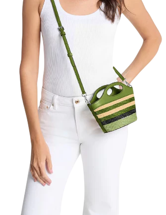 Michael Michael Kors Tatum Small Striped Woven Crossbody Bag - Image 3