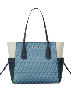 Michael Michael Kors Voyager Large Color-Block Signature Logo Tote Bag