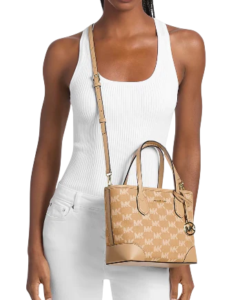 Michael Michael Kors Eva Extra-Small Logo Jacquard Convertible Tote Bag - Image 3