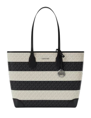 Michael Michael Kors Eva Large Striped Signature Logo Tote Bag