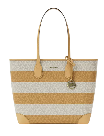 Michael Michael Kors Eva Large Striped Signature Logo Tote Bag
