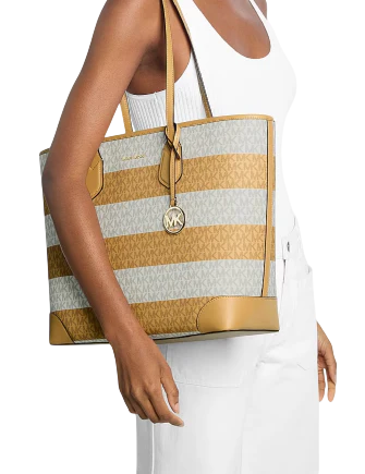 Michael Michael Kors Eva Large Striped Signature Logo Tote Bag - Image 4