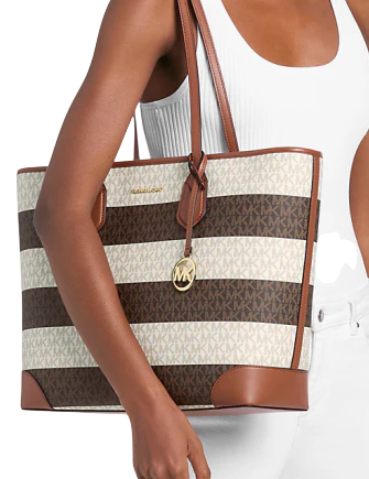 Michael Michael Kors Eva Large Striped Signature Logo Tote Bag - Image 3