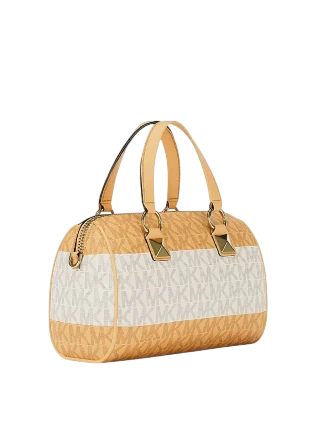 Michael Michael Kors Grayson Small Striped Signature Logo Duffel Crossbody Bag - Image 3