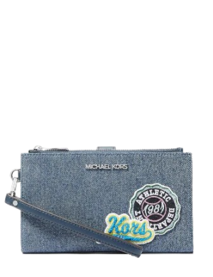 Michael Michael Kors Jet Set Travel Embellished Denim Wristlet