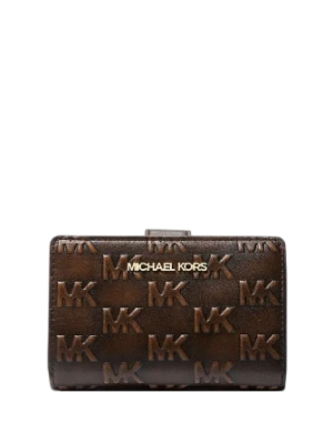 Michael Michael Kors Jet Set Travel Medium Logo Embossed Burnished Wallet
