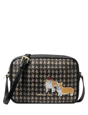 Michael Michael Kors Jet Set Travel Small Houndstooth Print Camera Crossbody Bag