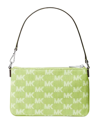 Michael Michael Kors Jet Set Travel Small Logo Jacquard Denim Wristlet - Image 2