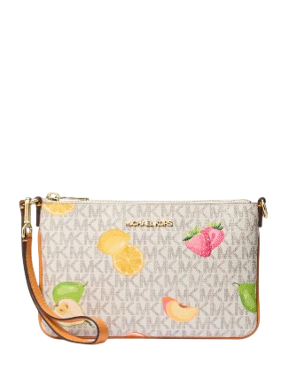 Michael Michael Kors Jet Set Travel Small Printed Signature Logo Wristlet - Image 2