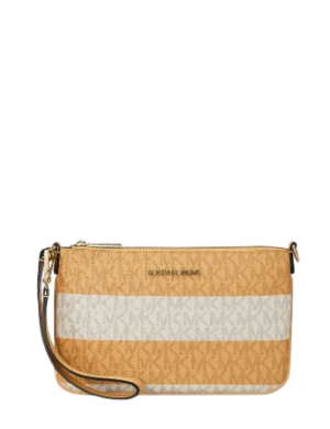 Michael Michael Kors Jet Set Travel Small Striped Signature Logo Convertible Wristlet
