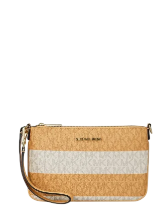 Michael Michael Kors Jet Set Travel Small Striped Signature Logo Convertible Wristlet