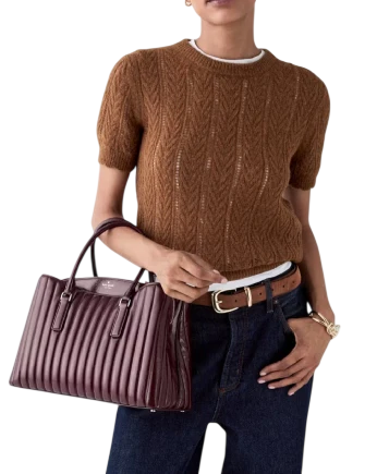 Kate Spade New York Thompson Street Shiny Quilted Satchel Bag - Image 2