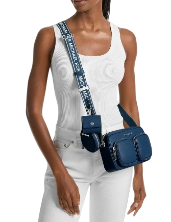 Michael Michael Kors Jet Set Leather Medium Crossbody Bag with Case for Apple Airpods Pro - Image 3