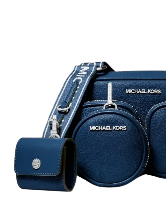 Michael Michael Kors Jet Set Leather Medium Crossbody Bag with Case for Apple Airpods Pro - Image 4