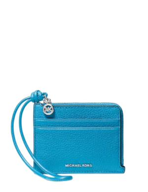 Michael Michael Kors Jet Set Small Pebbled Leather Card Case Wristlet
