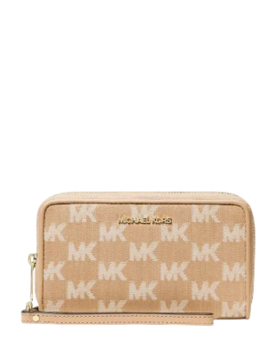Michael Michael Kors Jet Set Travel Large Logo Jacquard Denim Smartphone Wallet