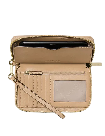 Michael Michael Kors Jet Set Travel Large Logo Jacquard Denim Smartphone Wallet - Image 3