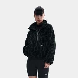 Sportwear High Pile Fleece Womens Jacket (Black/Black/Sail)