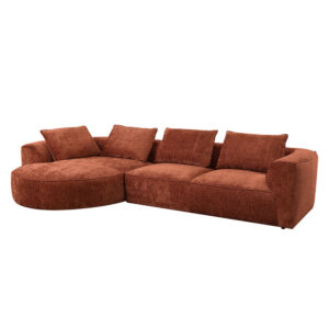 Aceso 136.61"W Sectional Sofa with 4 Pillows