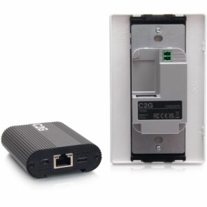 C2G Superbooster USB Camera Extender Over Cat Single Gang Wall Plate to Box Kit C2G54276