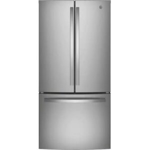 GE 33-inch, 24.8 cu. ft. French 3-Door Refrigerator with Internal Water Dispenser GNE25JYKFS