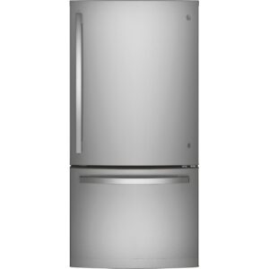 GE 33-inch, 24.8 cu.ft. Freestanding Bottom Freezer Refrigerator with Interior Ice Maker GDE25EYKFS