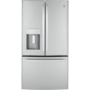 GE 36-inch, 22.1 cu.ft. Counter-Depth French 3-Door Refrigerator with external water and ice dispensing system GYE22GYNFS