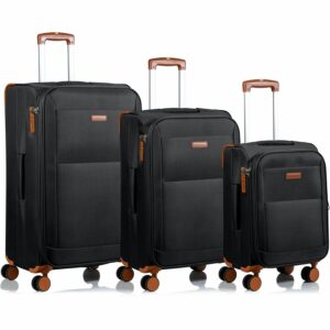 CHAMPS Classic Collection - 3-piece Softside Luggage set - Black C5010-BLACK