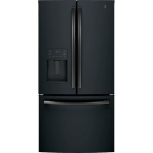 GE 36-inch, 25.6 cu.ft. Freestanding French 3-Door Refrigerator with Multiflow Air System GFE26JEMDS