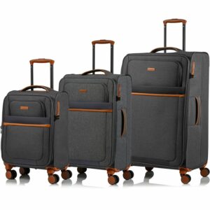 CHAMPS Classic II Collection - 3-piece Softside Luggage set - Grey C5011-GREY