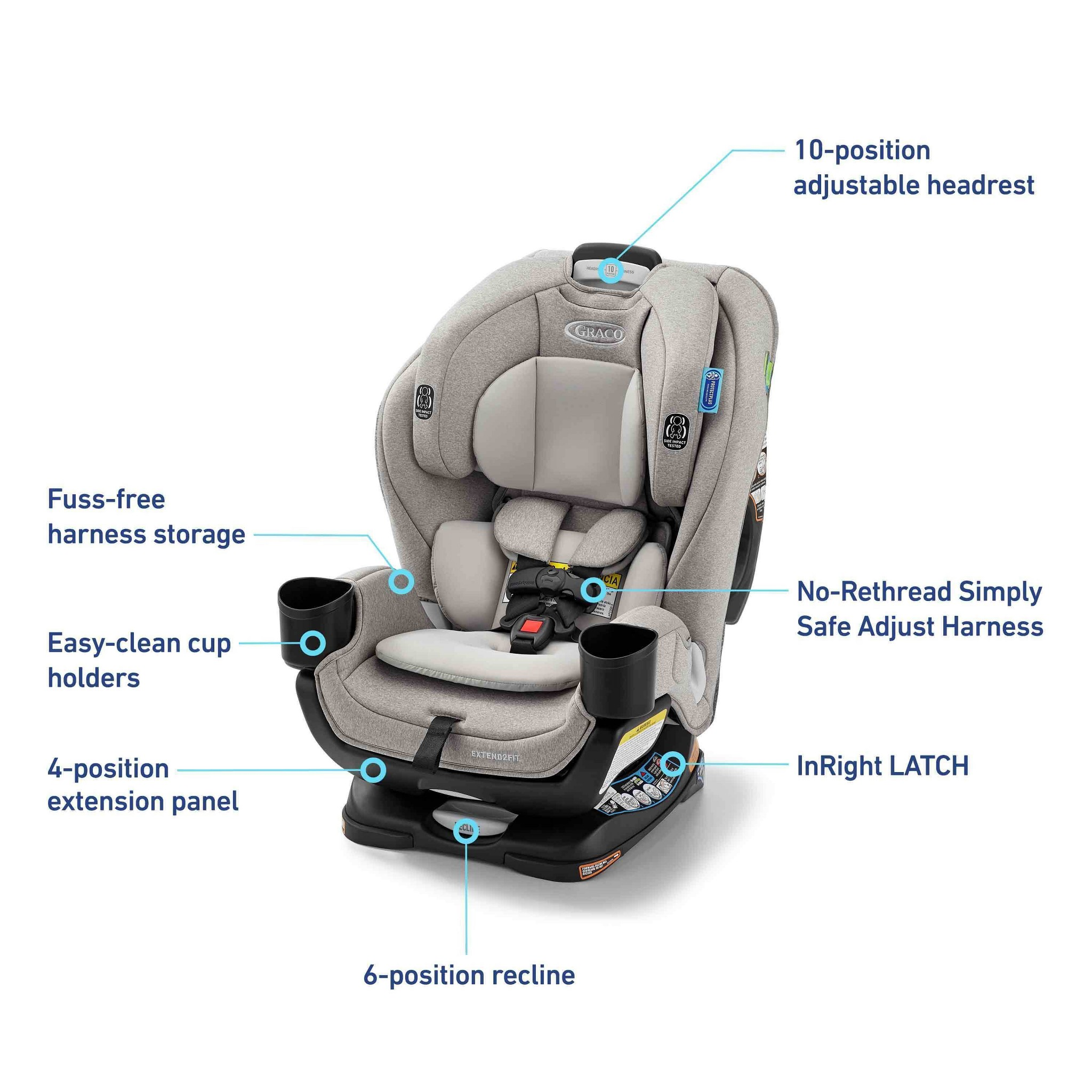 Extend2Fit LX 3-in-1 Convertible Car Seat - Ashten - Image 2