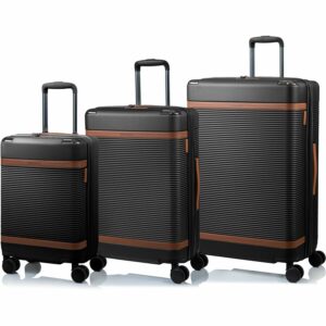 CHAMPS Vintage III Collection - 3-piece Hardside Luggage set - Black S1033-BLACK
