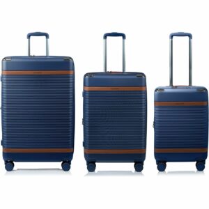 CHAMPS Vintage III Collection - 3-piece Hardside Luggage set - Navy S1033-NAVY