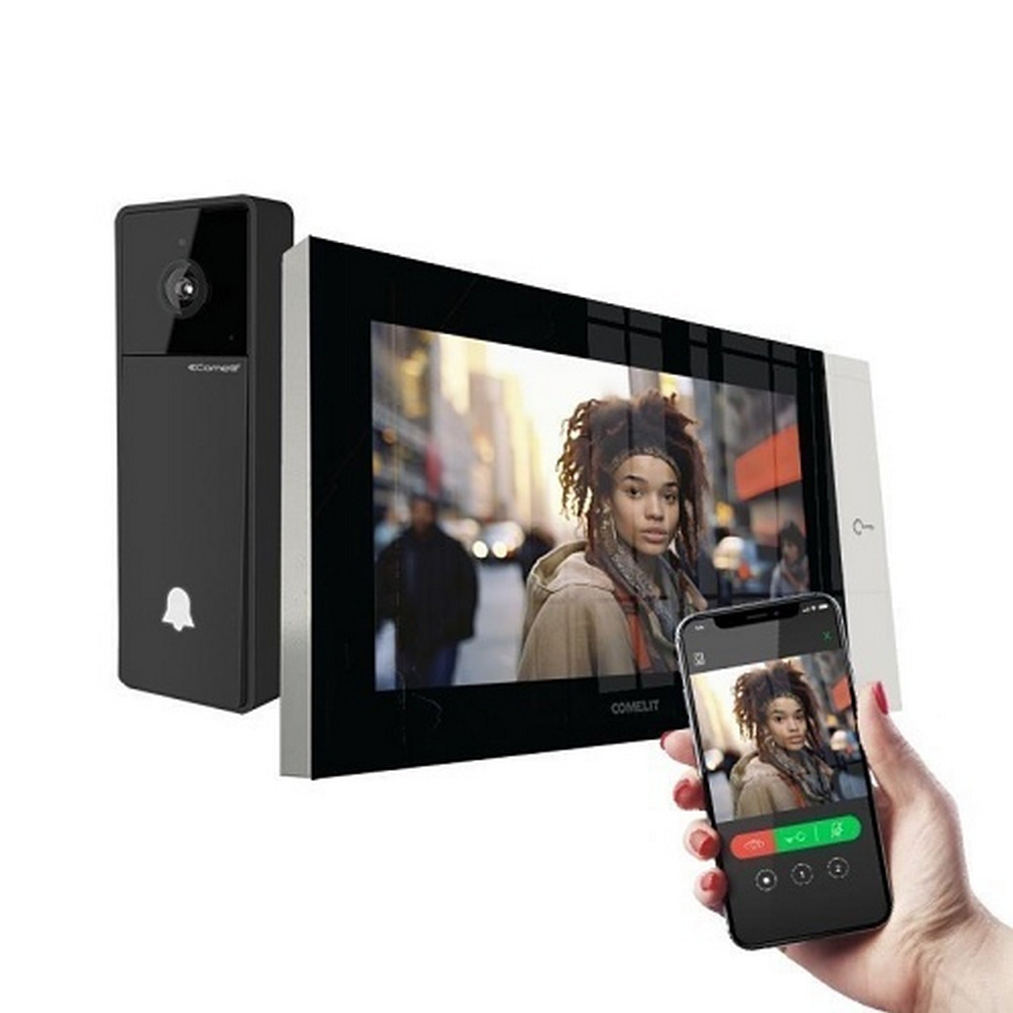Comelit KVV8501 Compact IP Video Intercom Kit with Mono Visto Entry Unit and 7-Inch WiFi Monitor