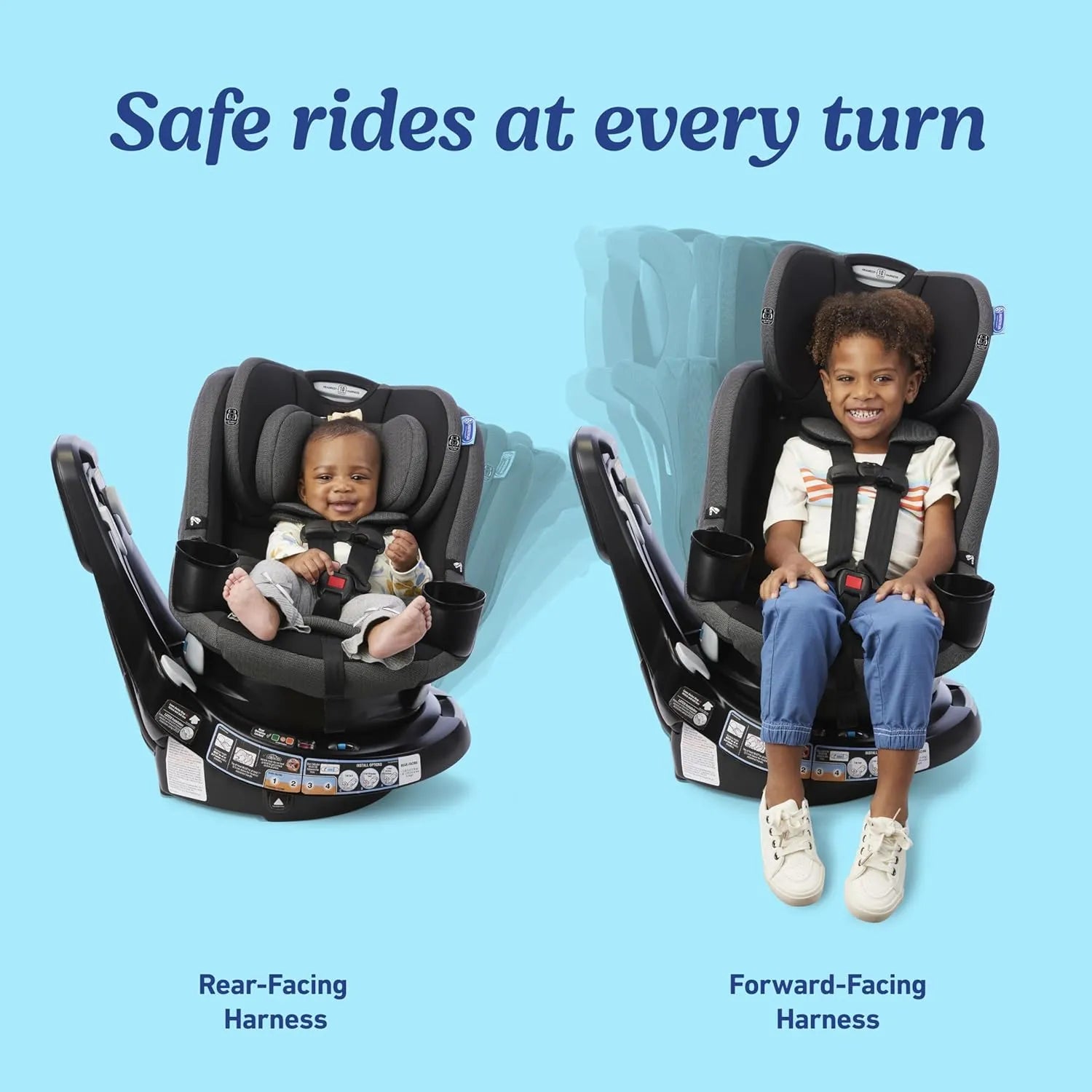EasyTurn 360 2-in-1 Convertible 360 Degree Rotating Car Seat - Cyran - Image 2