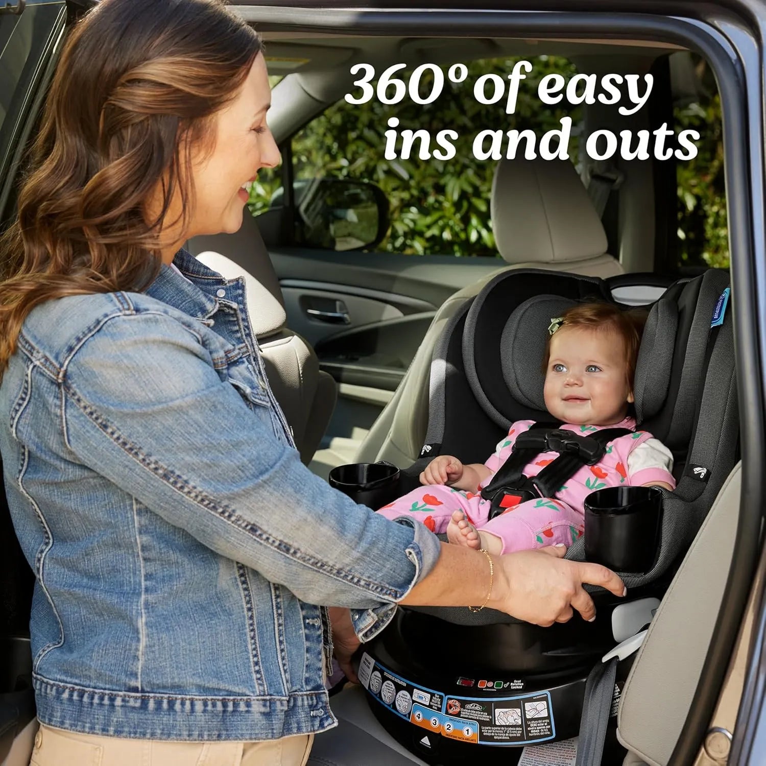 EasyTurn 360 2-in-1 Convertible 360 Degree Rotating Car Seat - Cyran - Image 3