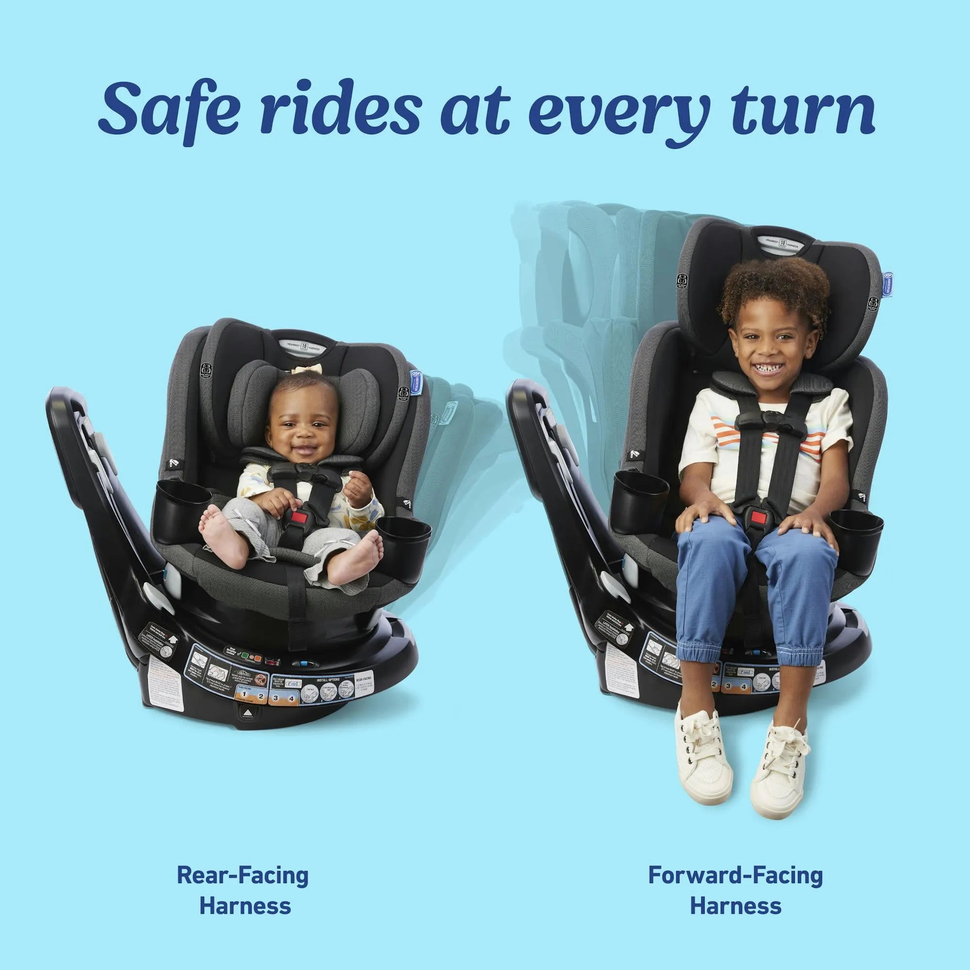 EasyTurn 360 2-in-1 Convertible 360 Degree Rotating Car Seat - Cyran - Image 5