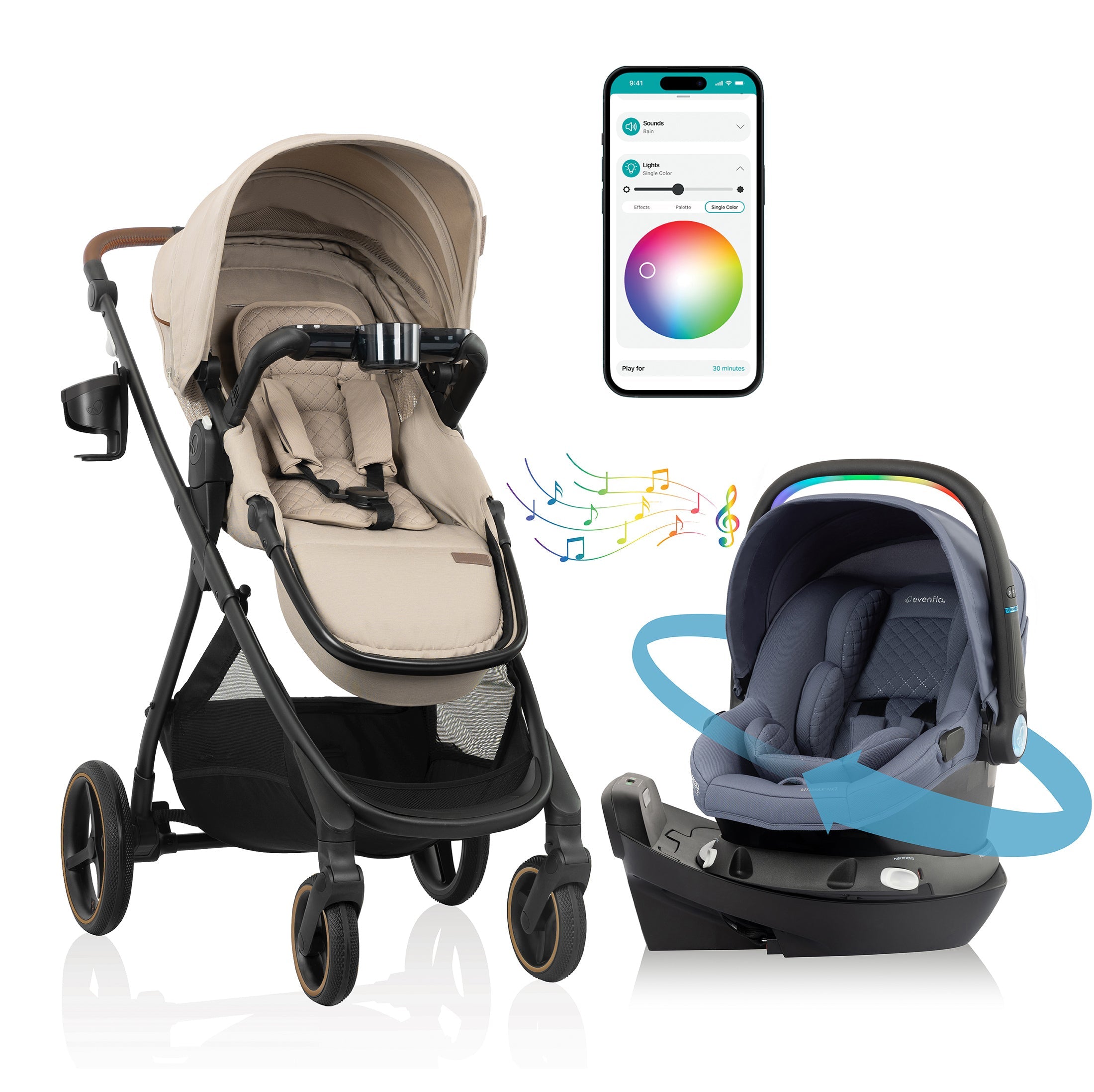Build your own custom Travel System! Shyft Intuiti+ Travertine & Revolve180 Litemax NXT w/ SensorySoothe - Image 2