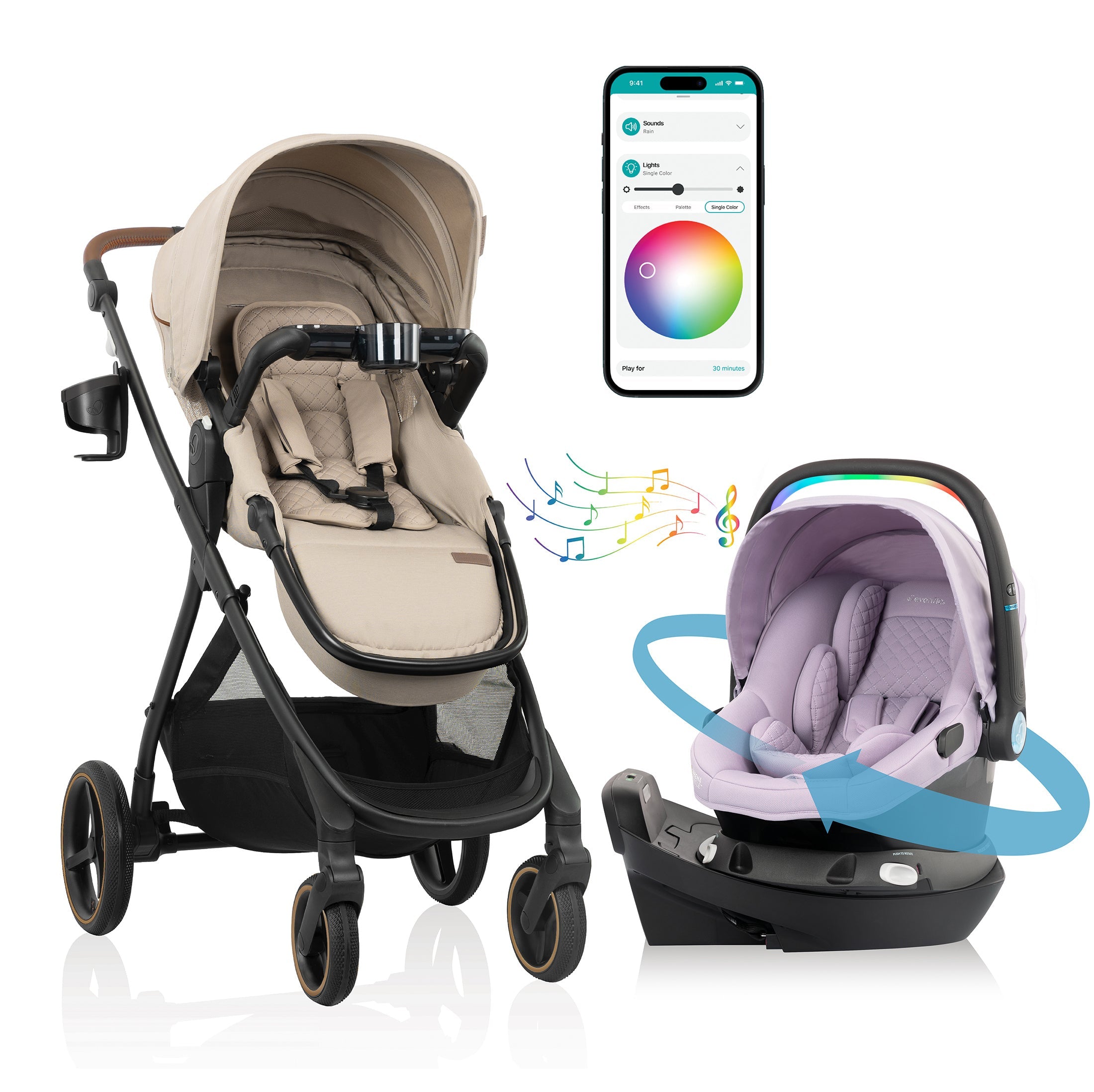 Build your own custom Travel System! Shyft Intuiti+ Travertine & Revolve180 Litemax NXT w/ SensorySoothe - Image 4