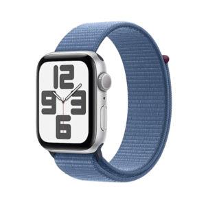 Apple Watch SE 2nd Gen 44mm GPS Silver Case with Winter Blue Sport MREF3LL/A