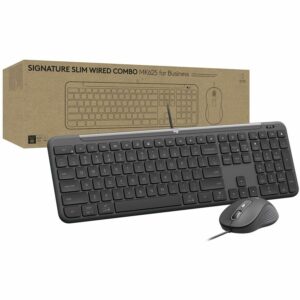 Logitech Signature Slim Wired Combo MK625 for Business, Optical Wired Mouse, Full-Size Keyboard, Plug-and-Play, Graphite 920-013303