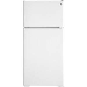 GE 16.6 cu. ft. Top Freezer Refrigerator with recessed handle GPE17CTNRWW