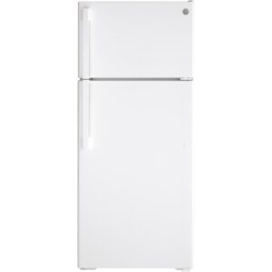 GE 17.5 cu. ft. Top Freezer Refrigerator with Factory-Installed Icemaker GIE18DTNRWW
